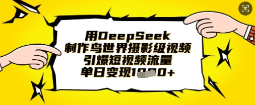 用DeepSeek制作鸟世界摄影级视频，引爆短视频流量，单日变现1k-钧信联科