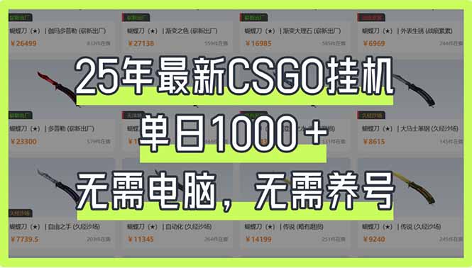 （14178期）25年最新CSGO挂机系统，单日1000+，无需电脑，无需养号，0基础可上手-钧信联科