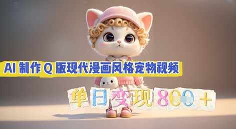 AI制作Q版现代漫画风格宠物视频，单日变现几张-钧信联科