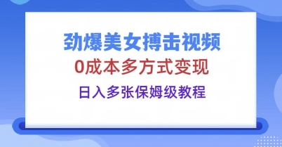 劲爆美女搏击视频，0成本多方式变现，日入多张保姆级教程-钧信联科